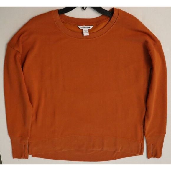 Athleta 870422 Women's Sz M Rust Orange Triumph Crew Neck L/S Sweatshirt $79 - Picture 9 of 15